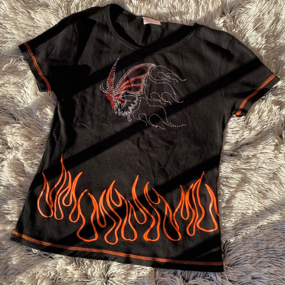 Bling Butterfly Flames Shirt